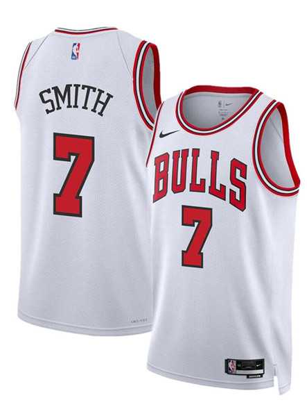 Mens Chicago Bulls #7 Jalen Smith White 2024 Association Edition Stitched Basketball Jersey Dzhi